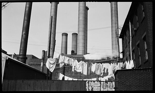[Smokestacks and Clotheslines], Walker Evans (American, St. Louis, Missouri 1903–1975 New Haven, Connecticut), Film negative 