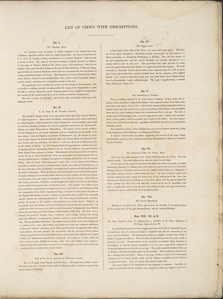 Photographic Views in Madura, Part I, Linnaeus Tripe (British, Devonport (Plymouth Dock) 1822–1902 Devonport), Albumen silver prints from paper negatives