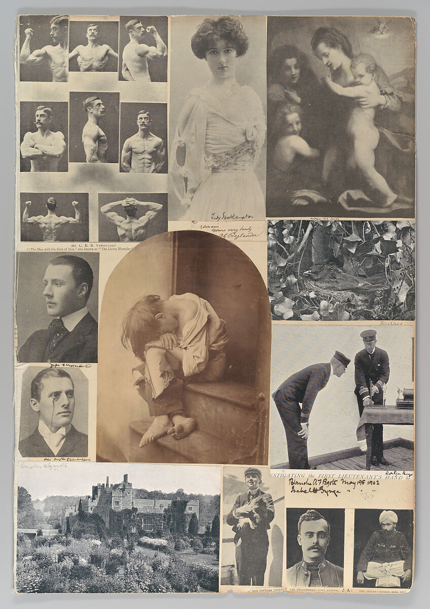 Album page with Poor Jo, Attributed to George James Howard, 9th Earl of Carlisle (EP), Albumen silver print from glass negative, photomechanical reproductions, ink, and graphite 