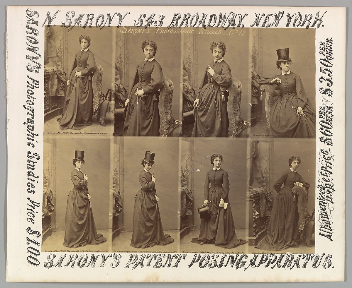 [Advertisement for Sarony's Photographic Studies], Napoleon Sarony (American (born Canada), Quebec 1821–1896 New York), Albumen silver print from glass negative; lithograph 