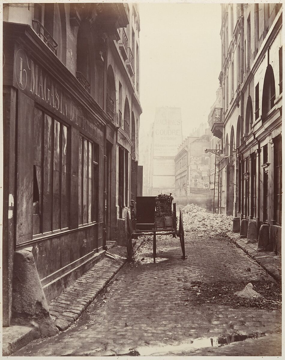 Rue Estienne, de la rue Boucher, Charles Marville (French, Paris 1813–1879 Paris), Albumen silver print from glass negative 