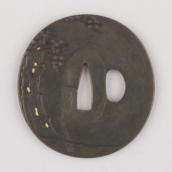 Sword Guard (Tsuba), Copper-silver alloy (shibuichi), copper, Japanese