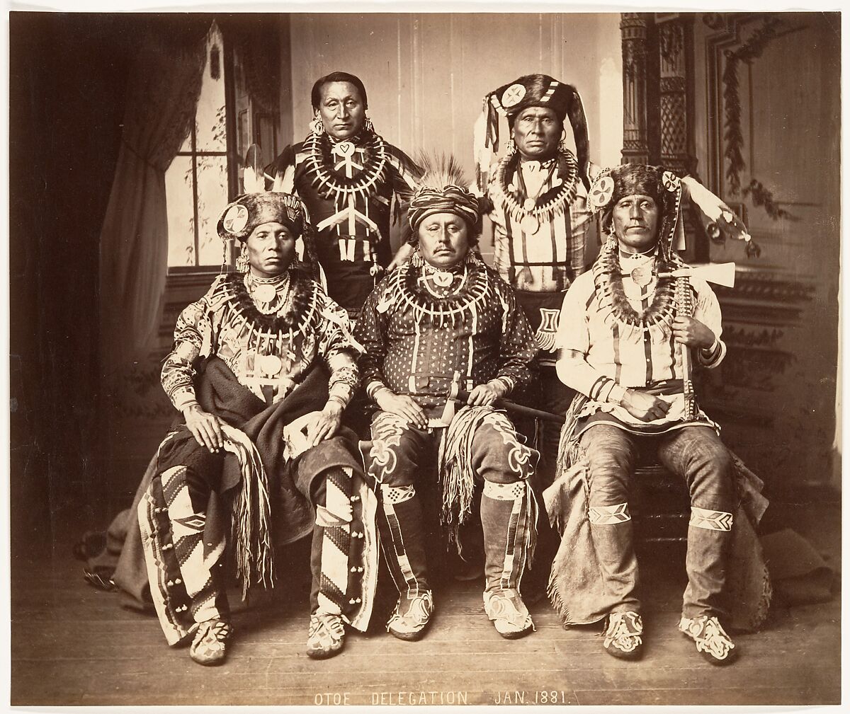 Otoe-Missouria Delegation, Attributed to John K. Hillers (American (born Germany), 1843–1925), Albumen silver print from glass negative 