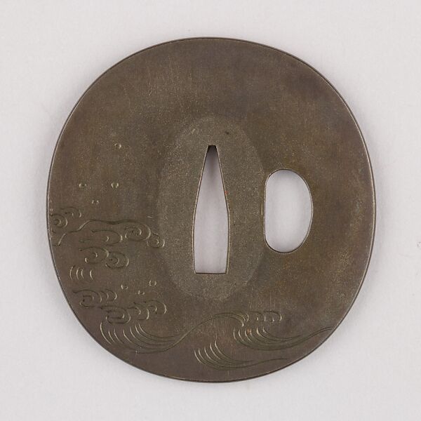 Sword Guard (Tsuba), Copper-silver alloy (shibuichi), gold, silver, copper, Japanese