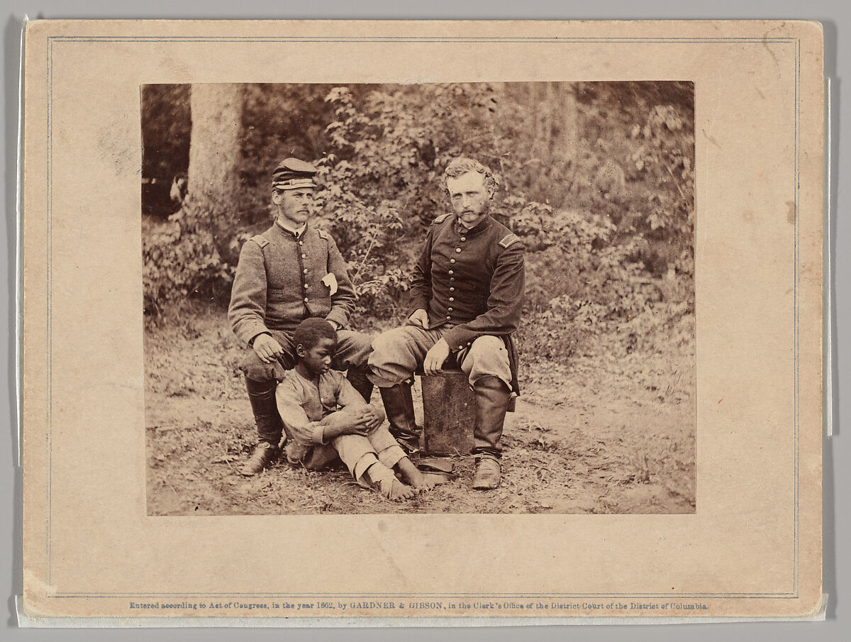 Lieutenant Washington, a Confederate Prisoner, and Capt. Custis [sic] (for Custer) U.S.A., Alexander Gardner (American, Glasgow, Scotland 1821–1882 Washington, D.C.), Albumen silver print from glass negative 