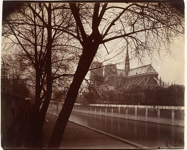Notre-Dame depuis le quai de la Tournelle, Eugène Atget (French, Libourne 1857–1927 Paris), Albumen silver print from glass negative 
