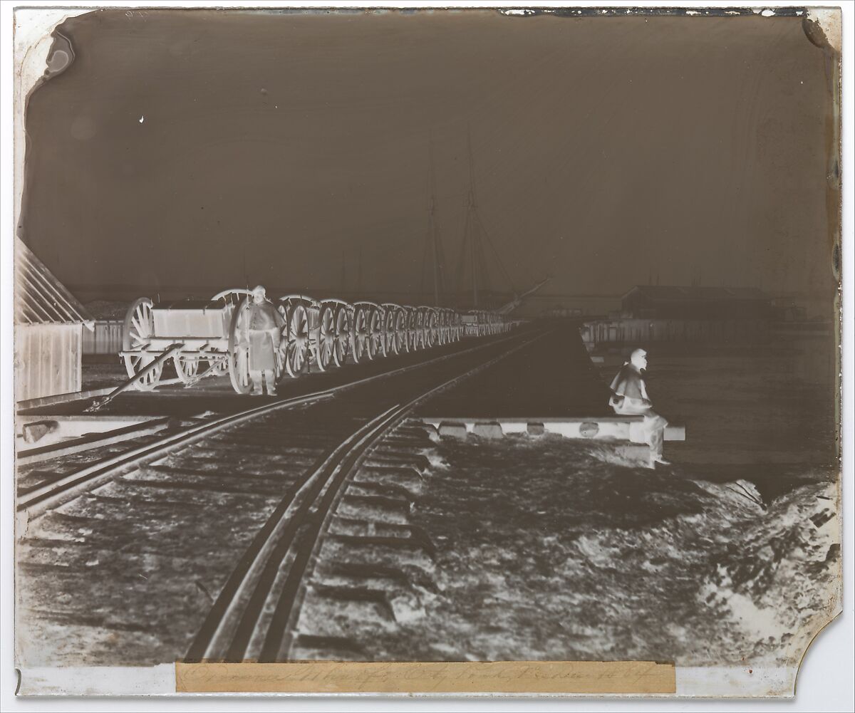 Ordnance Wharf, City Point, Virginia, Thomas C. Roche (American, 1826–1895), Collodion glass negative