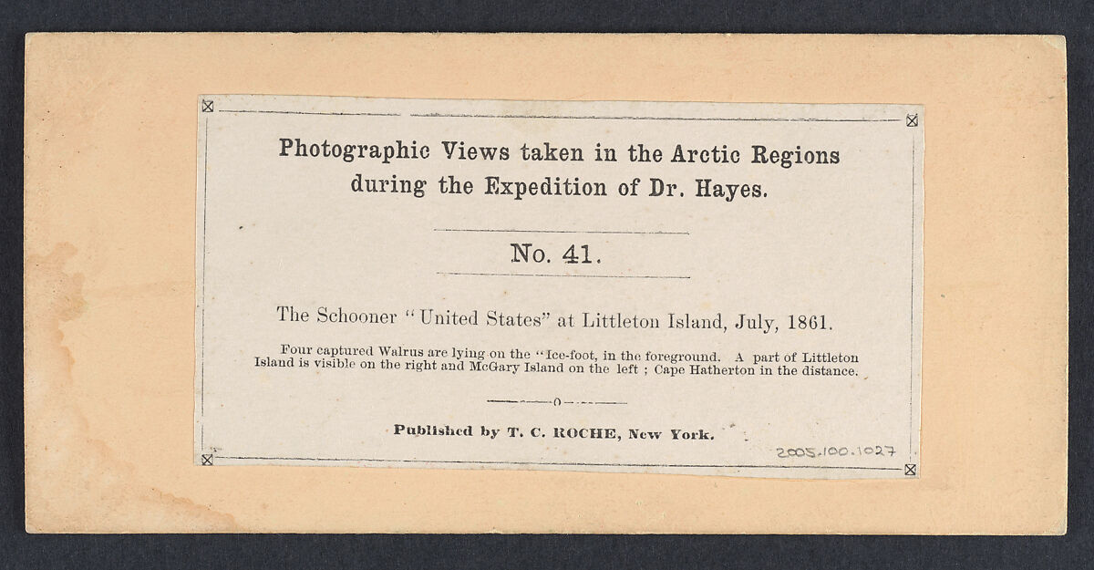 [10 Stereographic Views in the Arctic from the Hayes Expedition], Thomas C. Roche (American, 1826–1895), Albumen silver prints from glass negatives