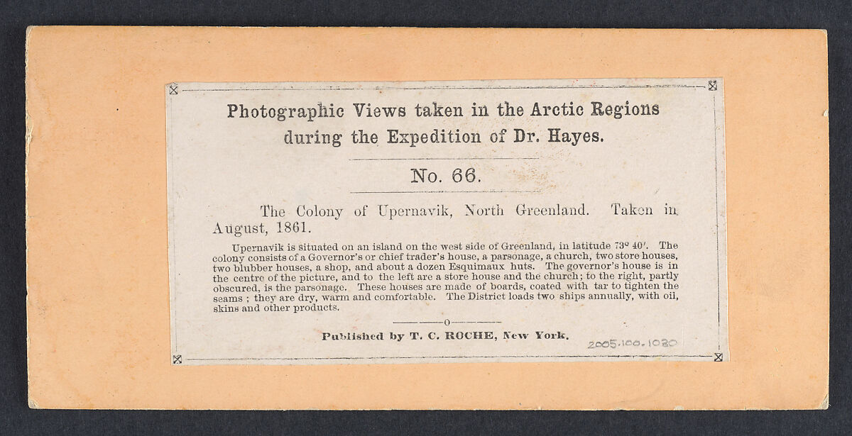 [10 Stereographic Views in the Arctic from the Hayes Expedition], Thomas C. Roche (American, 1826–1895), Albumen silver prints from glass negatives