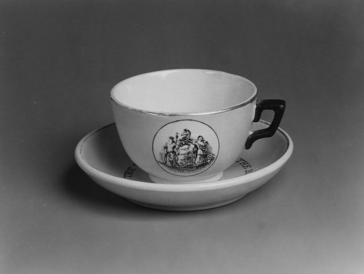 Cup and Saucer, Glasgow Pottery Company (1856–1906), Earthenware, American