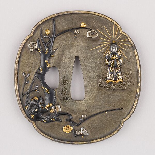 Sword Guard (Tsuba), Copper-silver alloy (shibuichi), gold, silver, copper-gold alloy (shakudō), copper, Japanese 