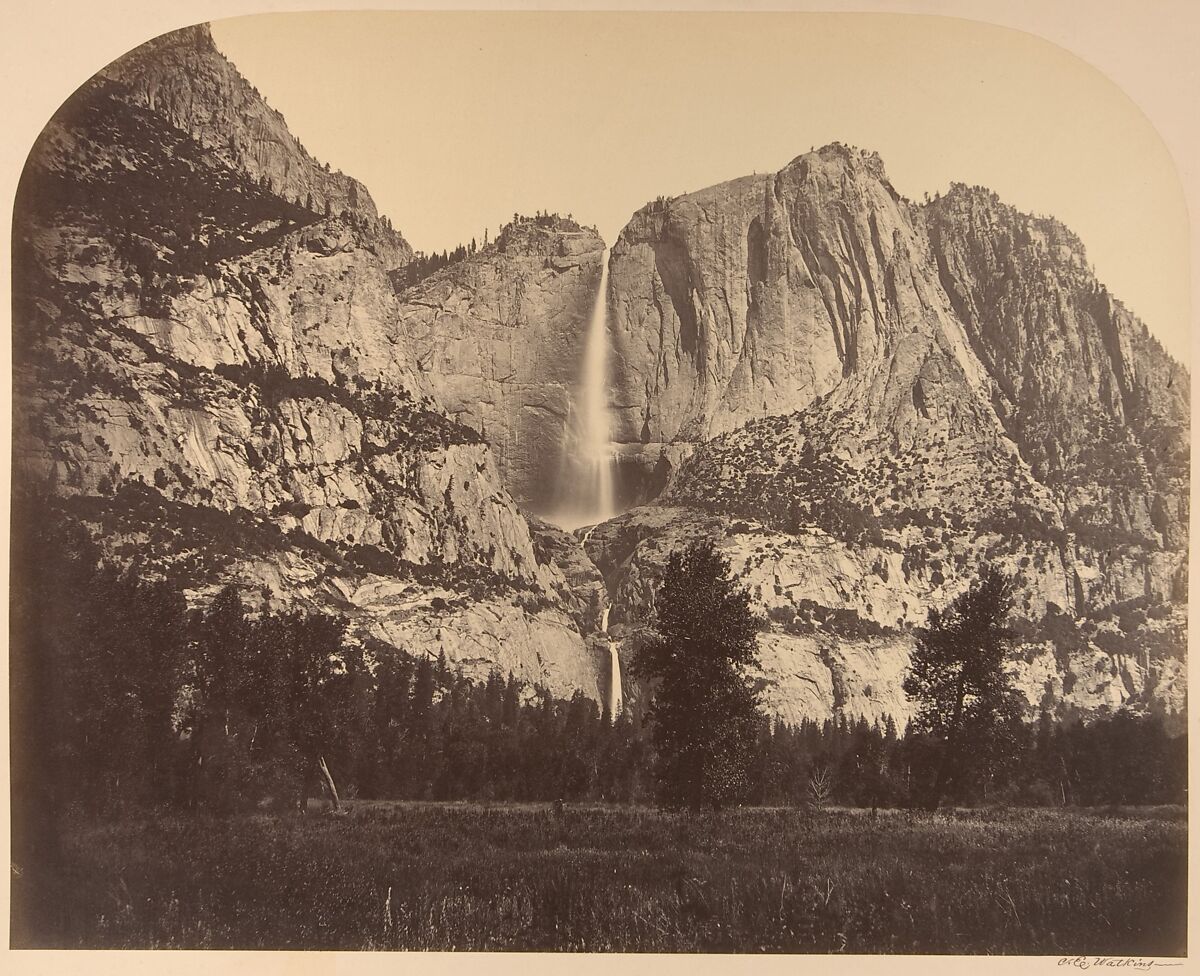 2637 Ft. Yosemite Fall, Front View, Carleton E. Watkins (American, 1829–1916), Albumen silver print from glass negative 
