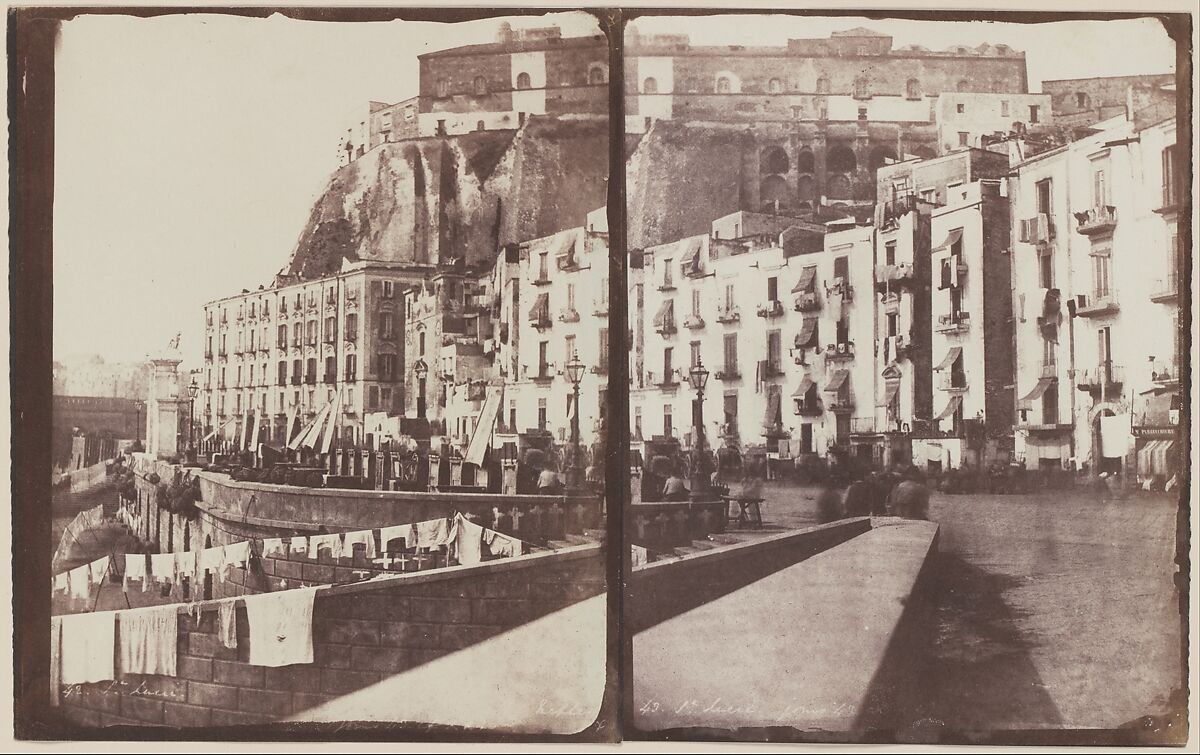 Santa Lucia, Naples, Calvert Richard Jones (British, Swansea, Wales 1802–1877 Bath, England), Salted paper prints from paper negatives 