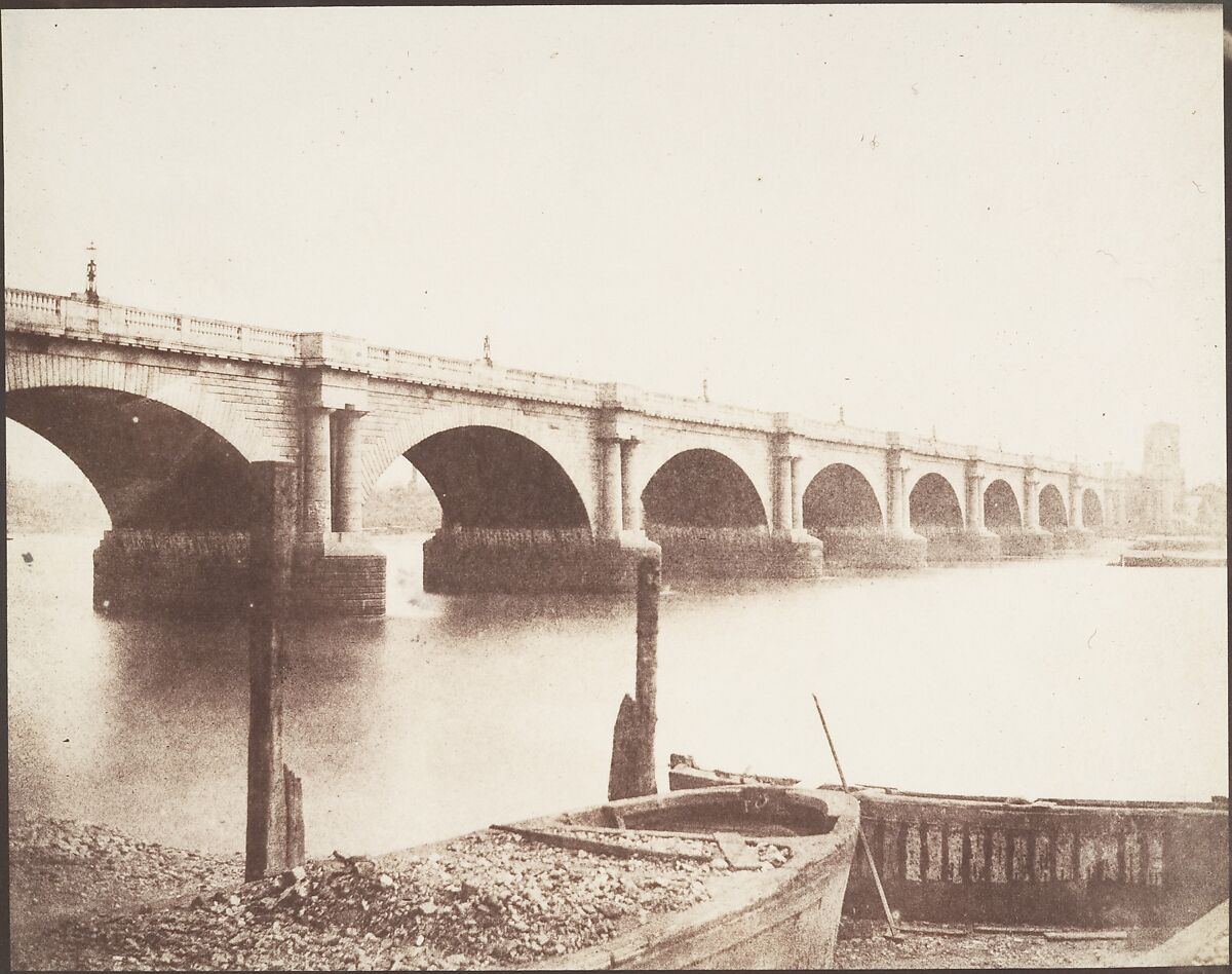Old Waterloo Bridge, London, William Henry Fox Talbot (British, Dorset 1800–1877 Lacock), Salted paper print from paper negative 