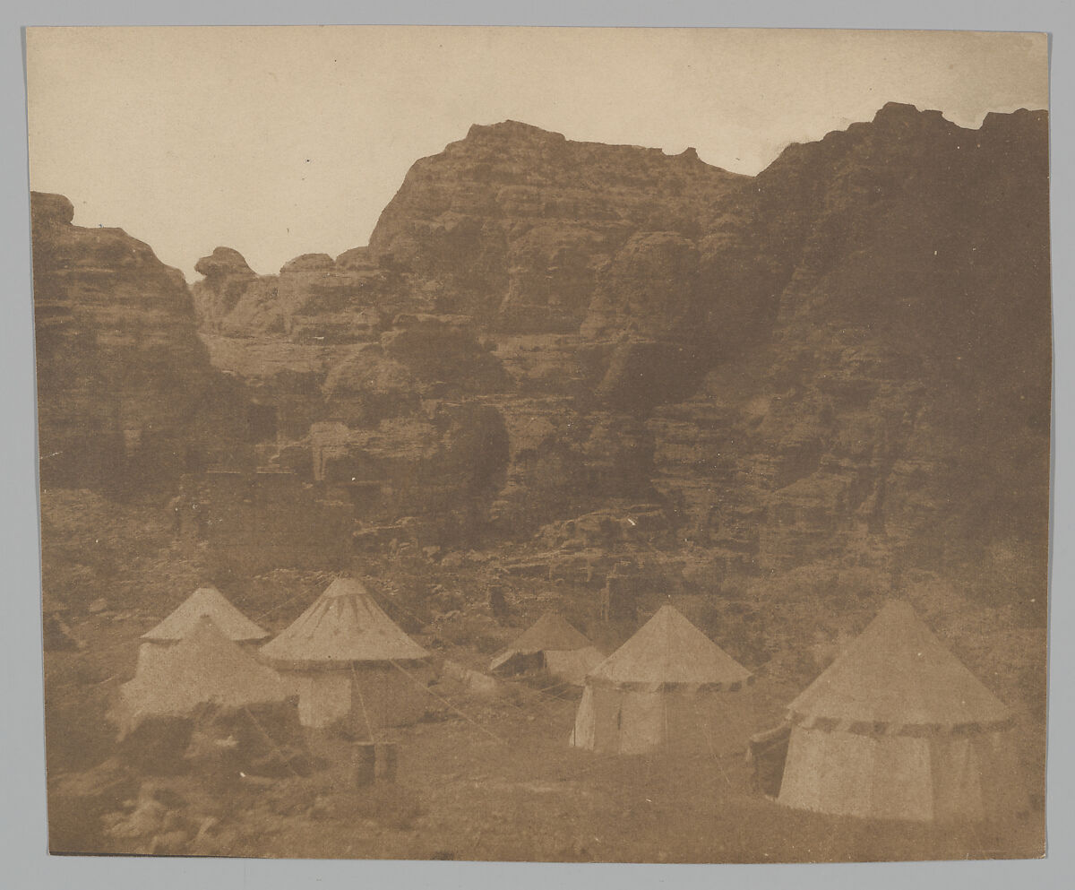 [Expedition Camp, Petra], Attributed to Leavitt Hunt (American, active 1850s), Salted paper print from paper negative 