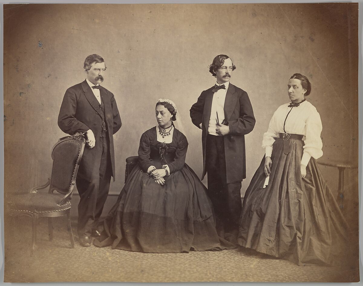 Queen Emma of Hawaii and Her Entourage, Alexander Gardner (American, Glasgow, Scotland 1821–1882 Washington, D.C.), Albumen silver print from glass negative 