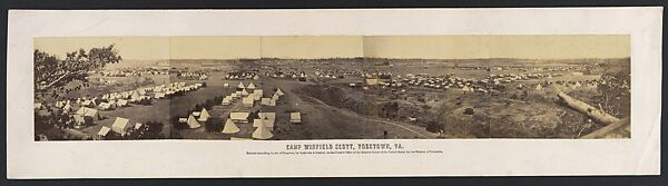[Panorama of Camp Winfield Scott, Yorktown, Virginia], Alexander Gardner (American, Glasgow, Scotland 1821–1882 Washington, D.C.), Albumen silver prints from glass negatives 