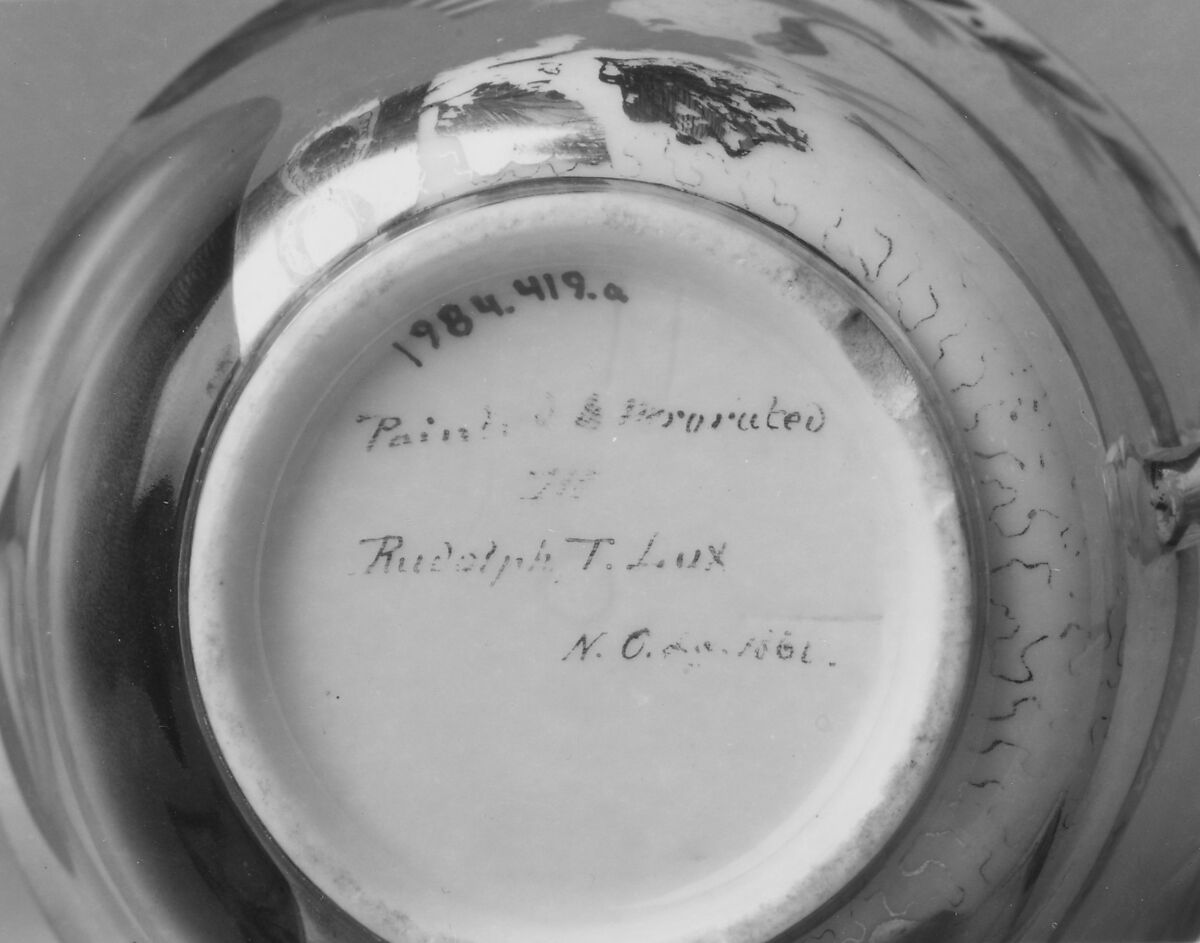 Cup and Saucer, Rudolph T. Lux (b. Germany, 1815–1868), Porcelain, American