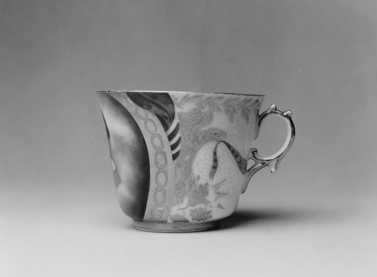 Cup and Saucer, Rudolph T. Lux (b. Germany, 1815–1868), Porcelain, American