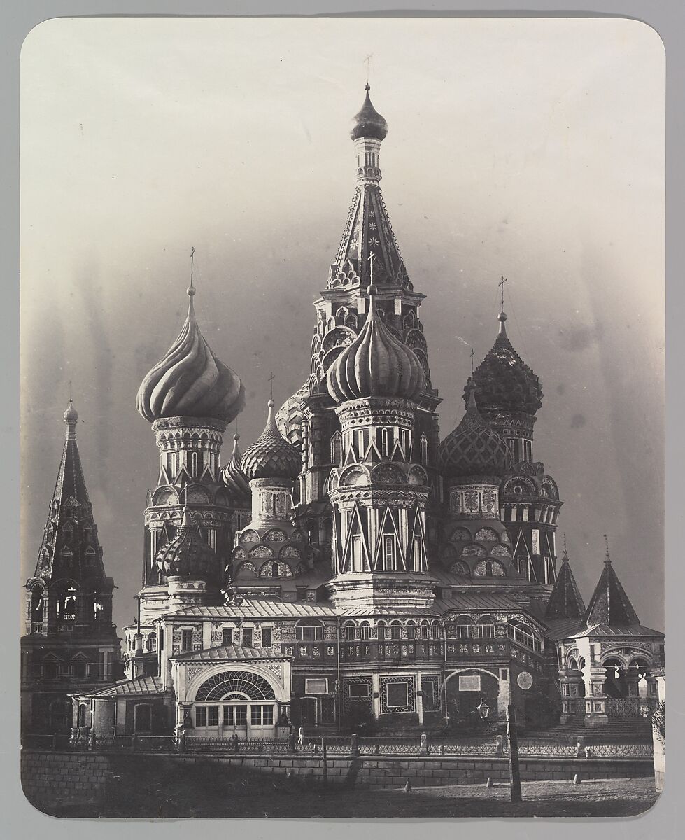 St. Basil's Cathedral, Red Square, Moscow, Unknown (Russian), Salted paper print 