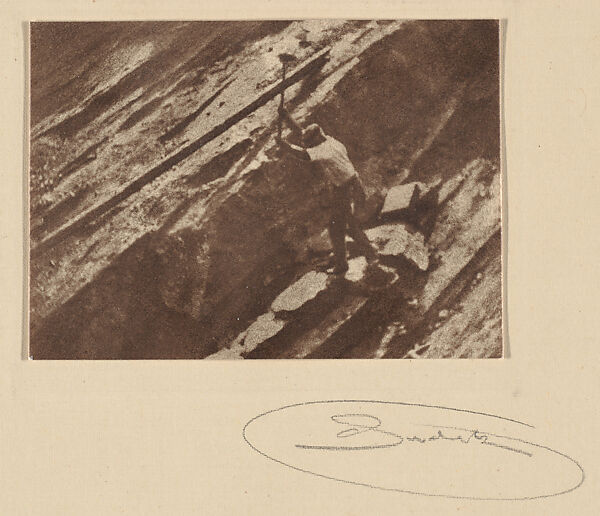 Man in Quarry, Josef Sudek (Czech, 1896–1976), Gum bichromate print 