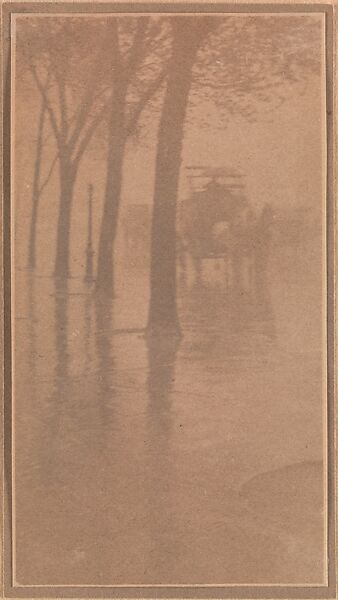 Spring Showers, the Coach, Alfred Stieglitz (American, Hoboken, New Jersey 1864–1946 New York), Platinum print 