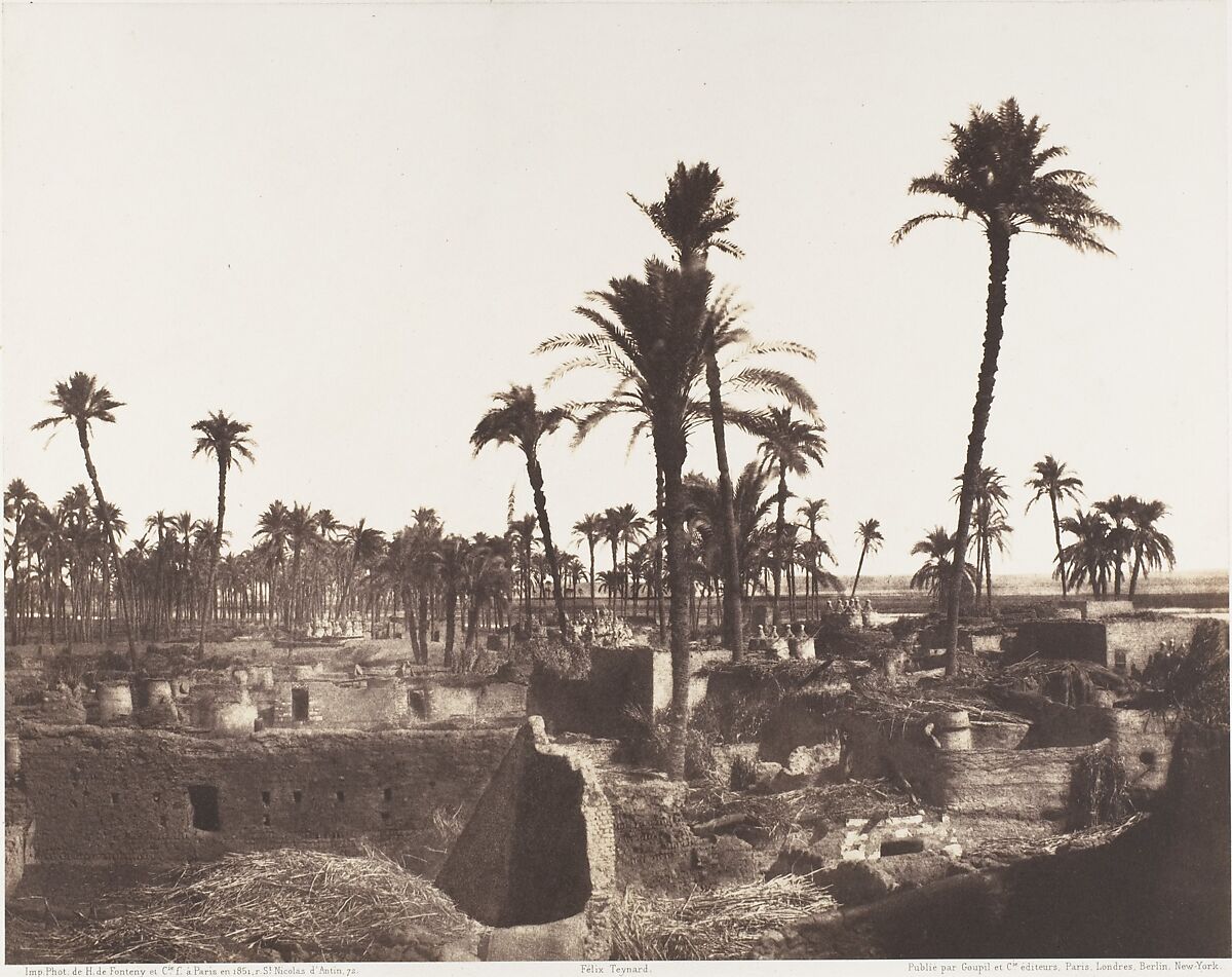 Abâzîz, Intérieure d'un Village Arabe, Félix Teynard (French, 1817–1892), Salted paper print from paper negative 