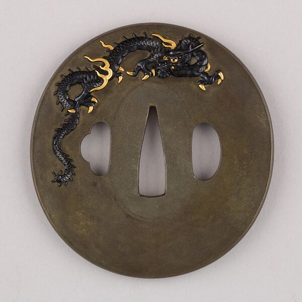 Sword Guard (Tsuba), Copper-silver alloy (shibuichi), gold, copper-gold alloy (shakudō), Japanese
