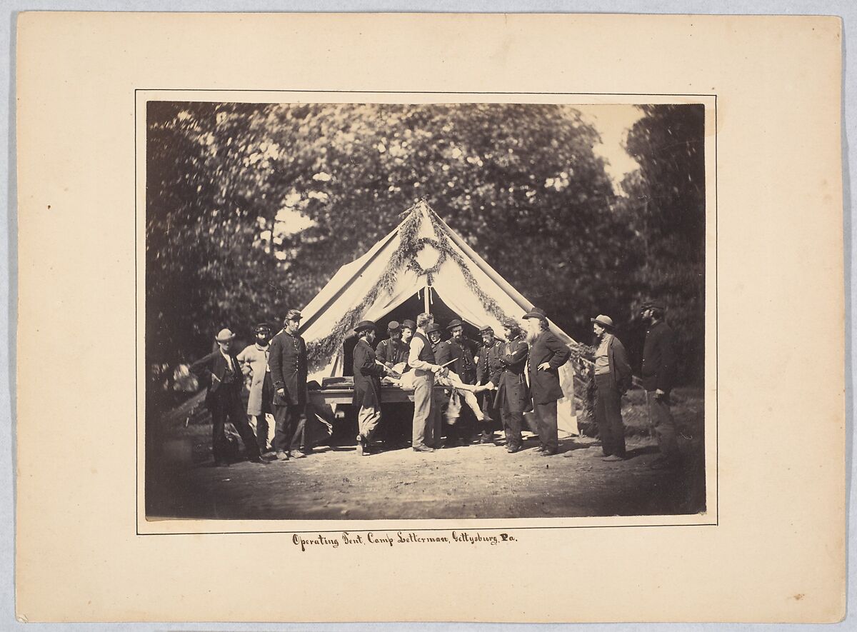 Operating Tent, Camp Letterman, Gettysburg, Pennsylvania, Possibly by Weaver Brothers (American, active 1860s), Albumen silver print from glass negative 
