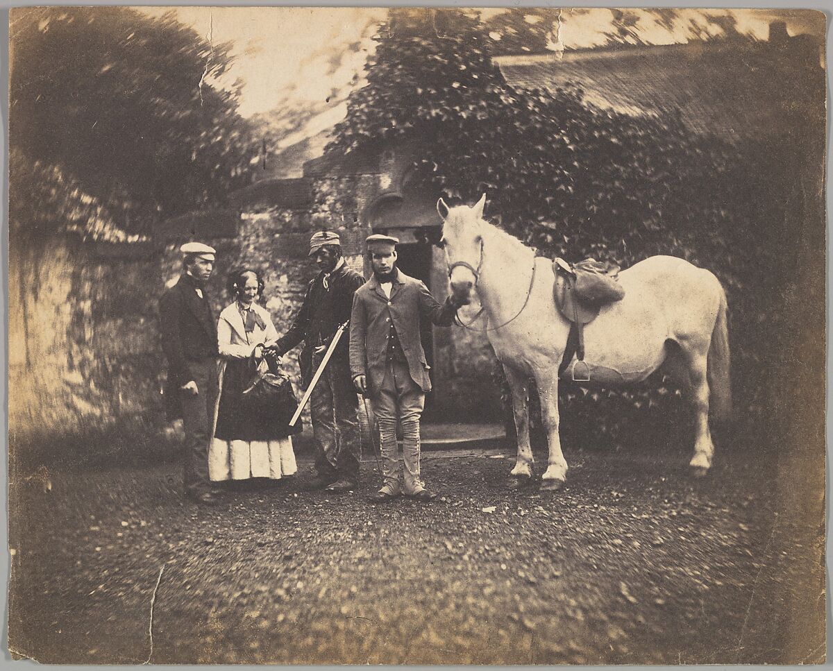 [Rural Group with Horse], Unknown (British), Salted paper print 