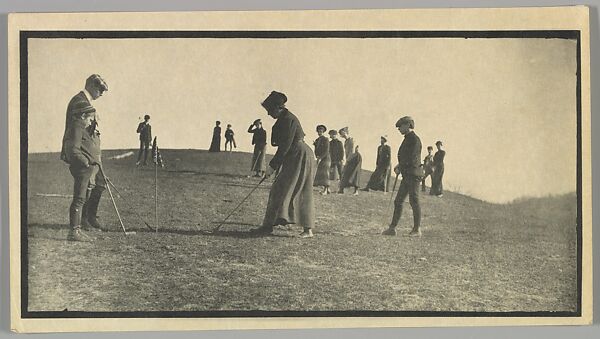 [Students and Teachers Playing Golf on Thomas Ridge near Hillside Home School, Spring Green, Wisconsin], Frank Lloyd Wright (American, Richland Center, Wisconsin 1867–1959 Phoenix, Arizona), Collotype 