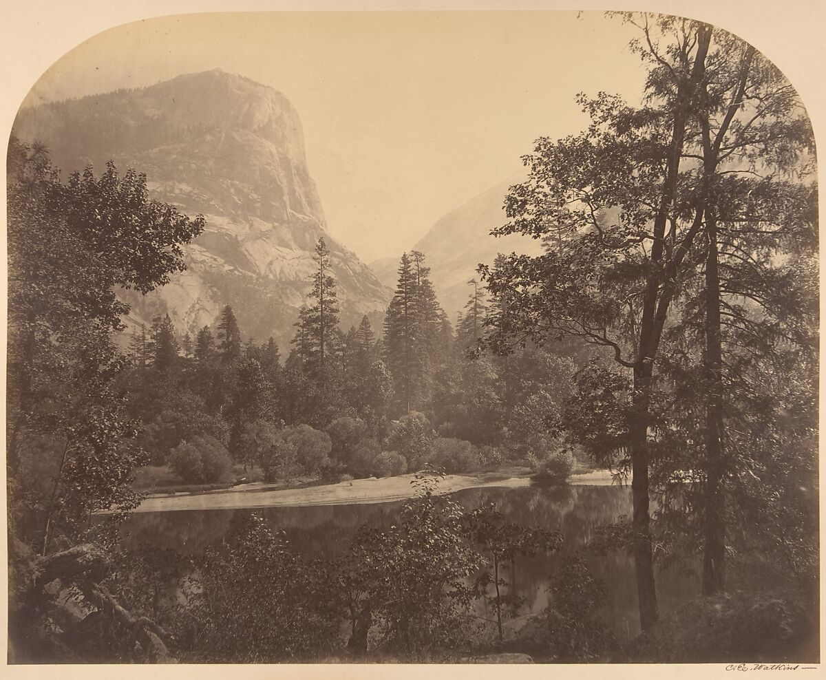 The Lake at the Foot of Half Dome, Carleton E. Watkins (American, 1829–1916), Albumen silver print from glass negative 