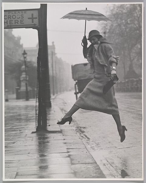 Jumping a Puddle, Martin Munkácsi (American (born Hungary), Cluj-Napoca (Kolozsvar) 1896–1963 New York), Gelatin silver print 