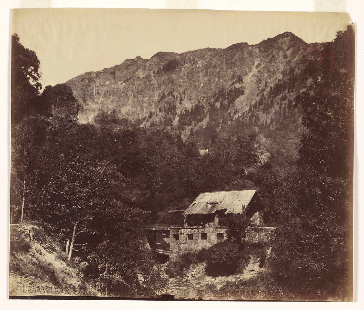 [View of a Broken Bridge at Nainital], John Murray (British, Blackhouse, Aberdeenshire, Scotland 1809–1898 Sheringham, Norfolk county, England), Albumen silver print from waxed paper negative 