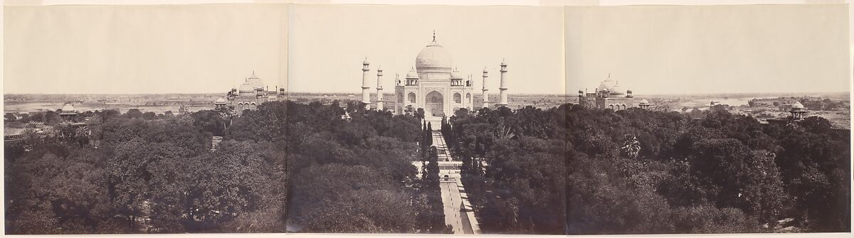 [The Taj Mahal from the Gateway], John Murray (British, Blackhouse, Aberdeenshire, Scotland 1809–1898 Sheringham, Norfolk county, England), Albumen silver prints from waxed paper negatives 