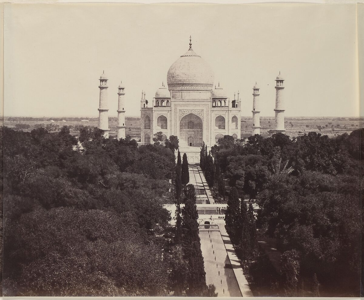 [The Taj Mahal from the Gateway], John Murray (British, Blackhouse, Aberdeenshire, Scotland 1809–1898 Sheringham, Norfolk county, England), Albumen silver prints from waxed paper negatives