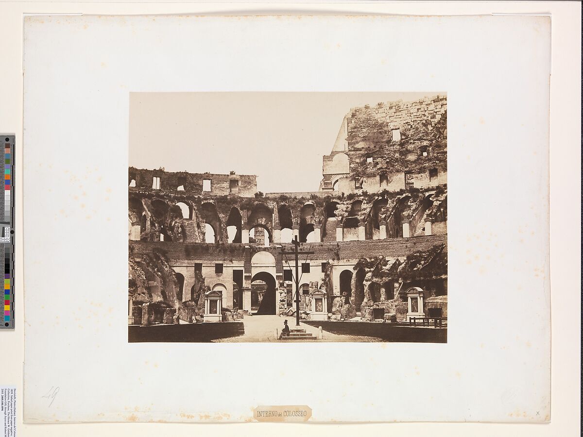 Interno del Colosseo, Pietro Dovizielli (Italian, 1804–1885), Salted paper print from paper negative 