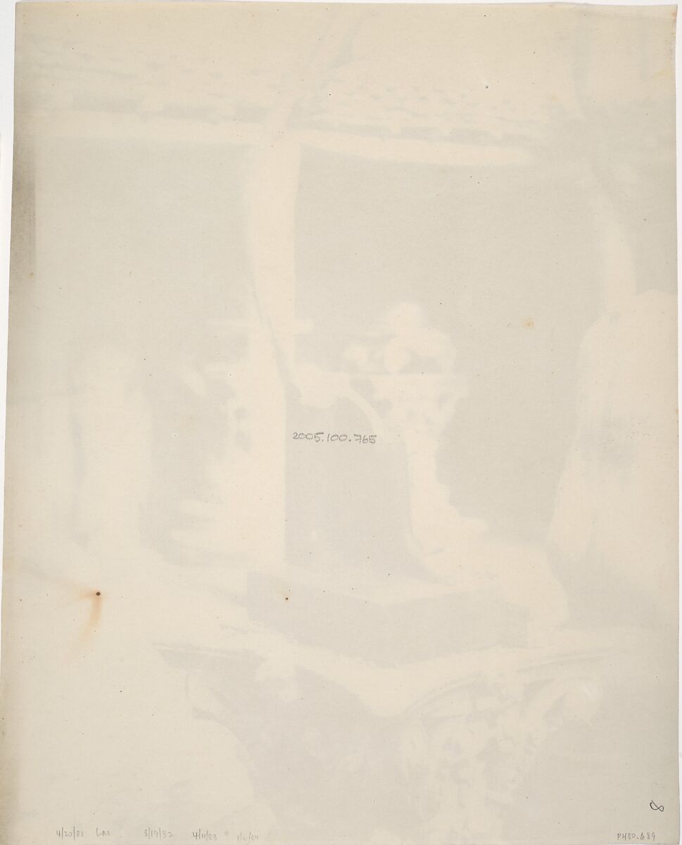 [Fragment of an Egyptian Statue in the Museum at Cherchell, Algeria], John Beasley Greene (American, born France, Le Havre 1832–1856 Cairo, Egypt), Salted paper print from paper negative