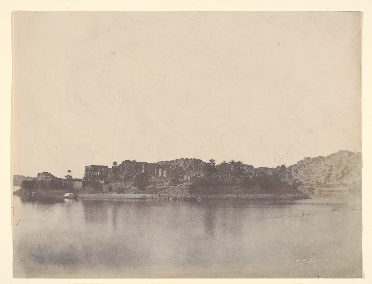 [Island of Philae], John Beasley Greene (American, born France, Le Havre 1832–1856 Cairo, Egypt), Salted paper print from paper negative 