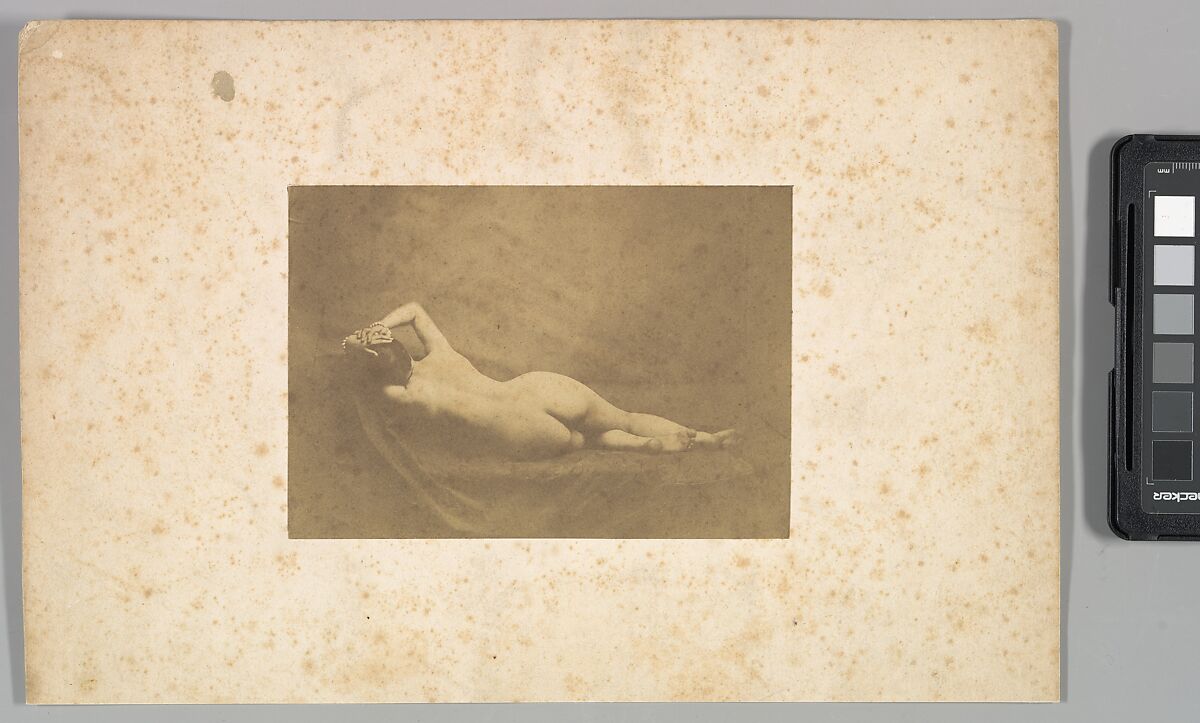 [Nude], Possibly by Eugène Durieu (French, Nîmes 1800–1874 Geneva), Salted paper print from paper negative 