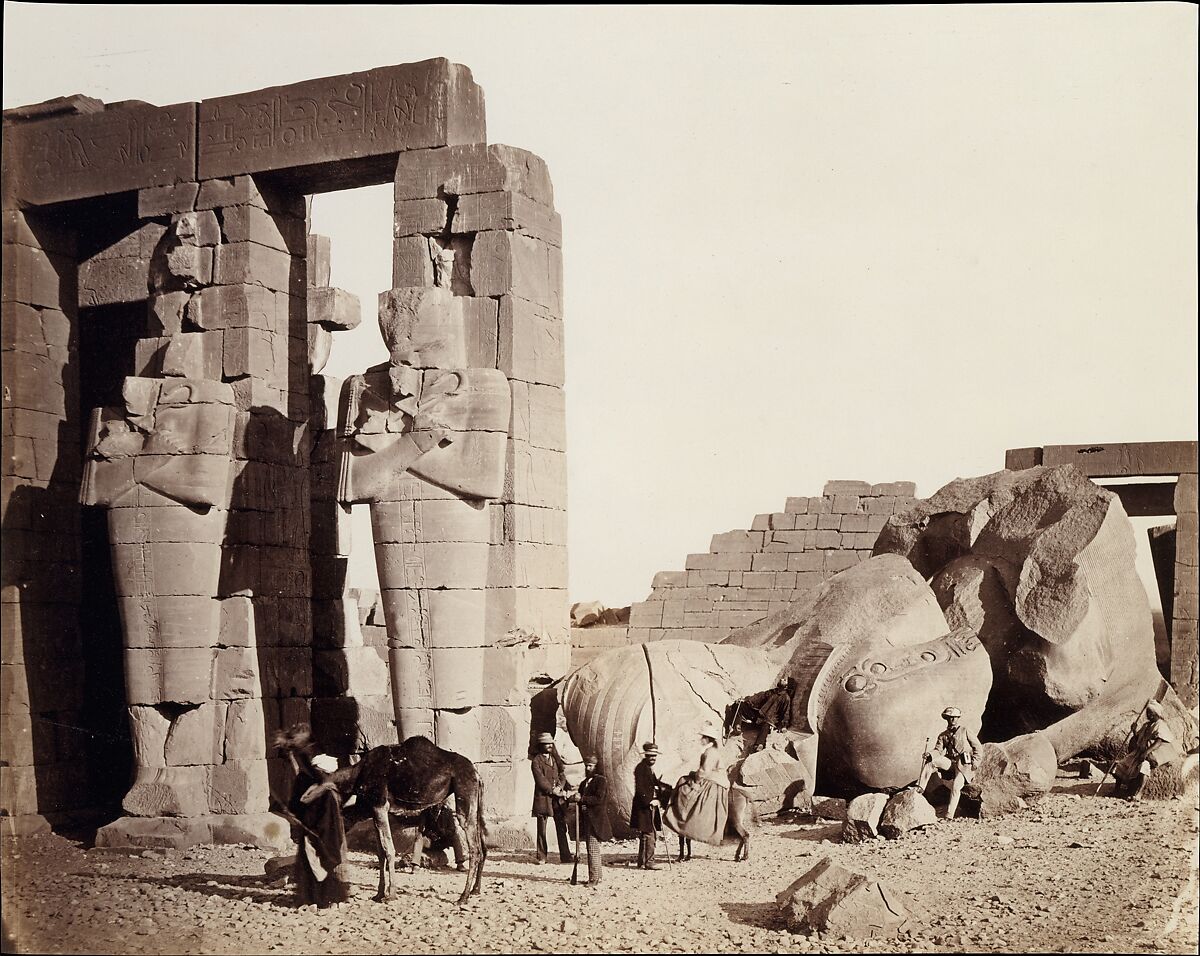 The Rameseum of El-Kurneh, Thebes, Francis Frith (British, Chesterfield, Derbyshire 1822–1898 Cannes, France), Albumen silver print from glass negative 