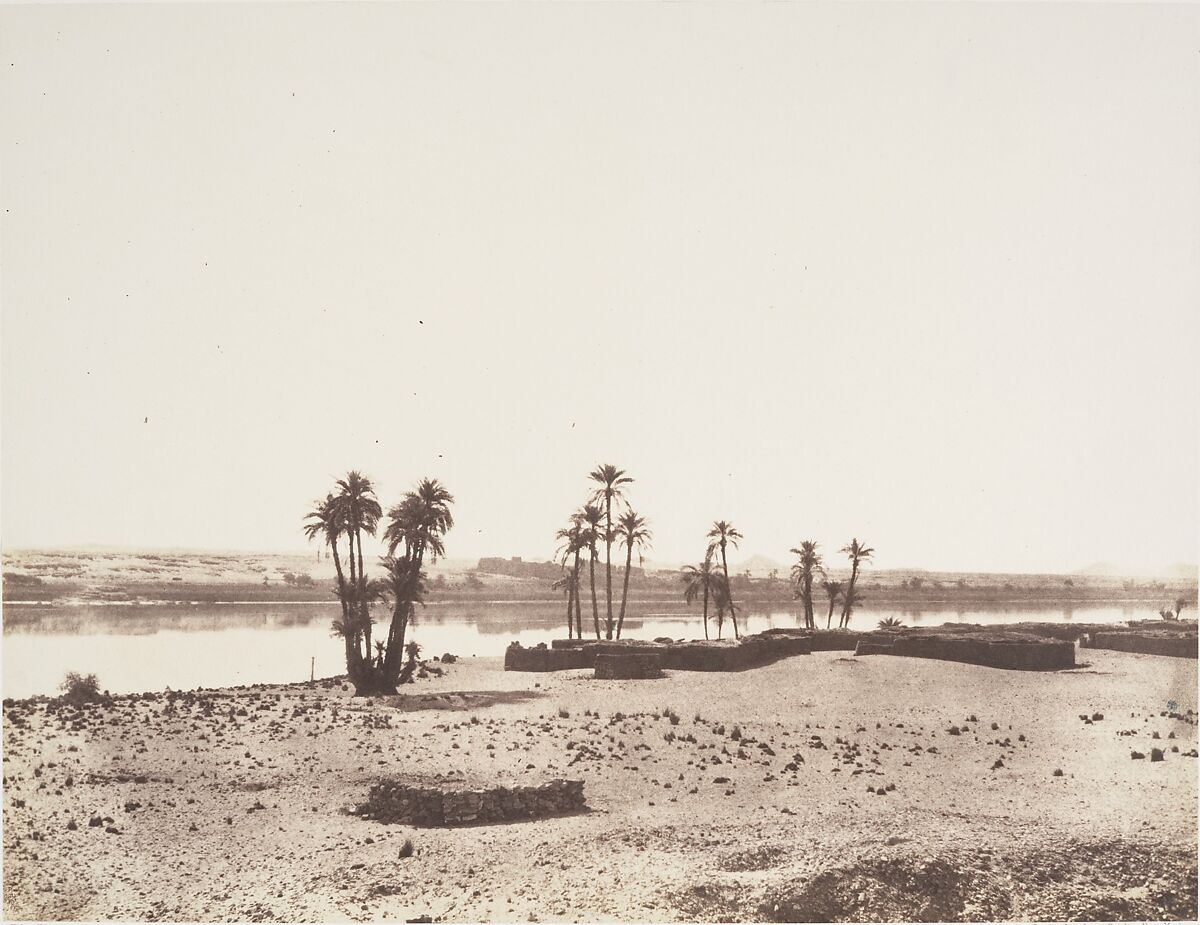 Dakkeh, Village et Rives du Nil, Félix Teynard (French, 1817–1892), Salted paper print from paper negative 