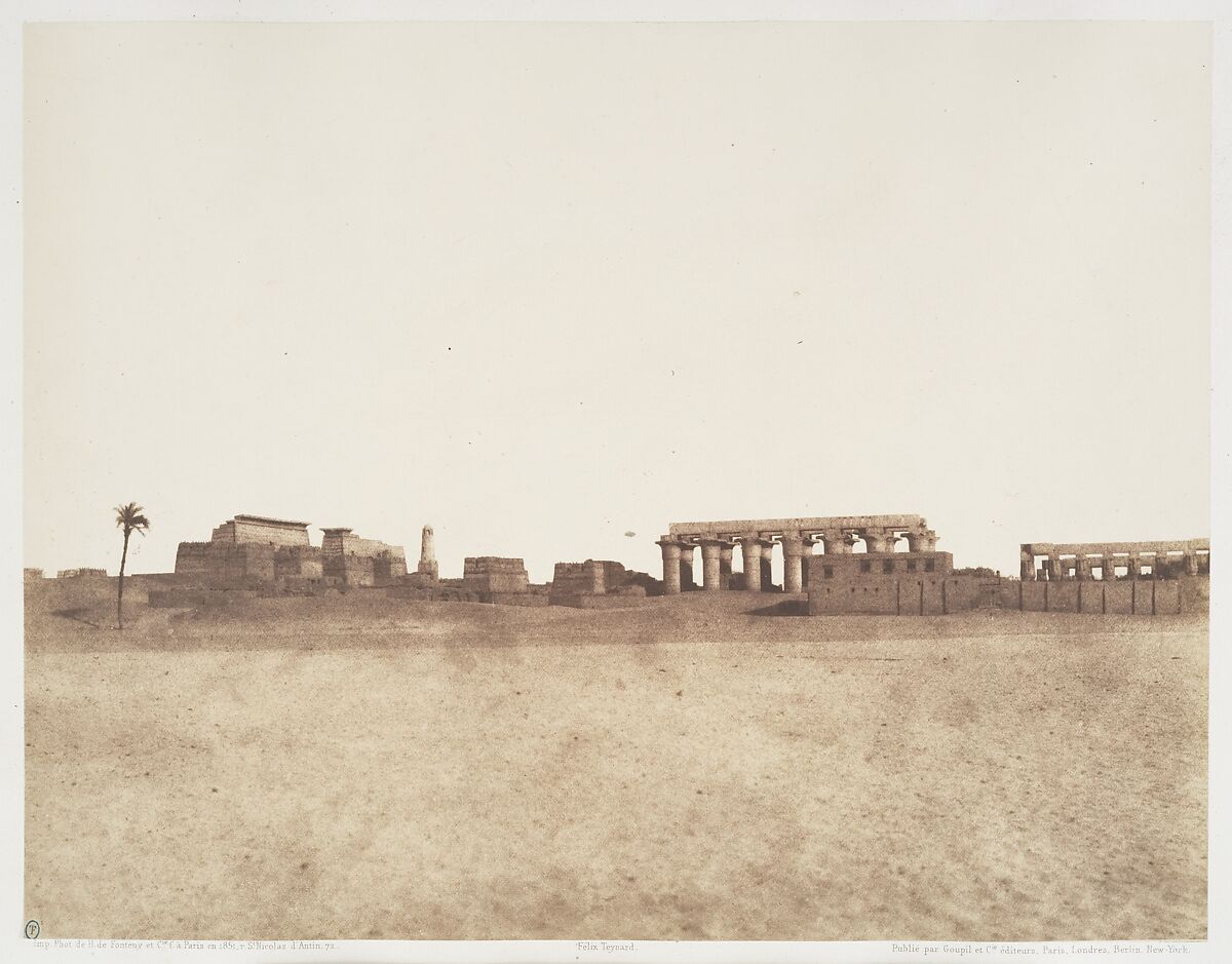 Louksor (Thèbes), Vue Générale des Ruines, Félix Teynard (French, 1817–1892), Salted paper print from paper negative 