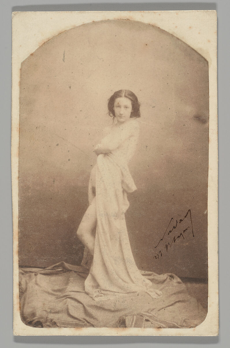 [Draped Standing Nude], Nadar (French, Paris 1820–1910 Paris), Salted paper print from glass negative 