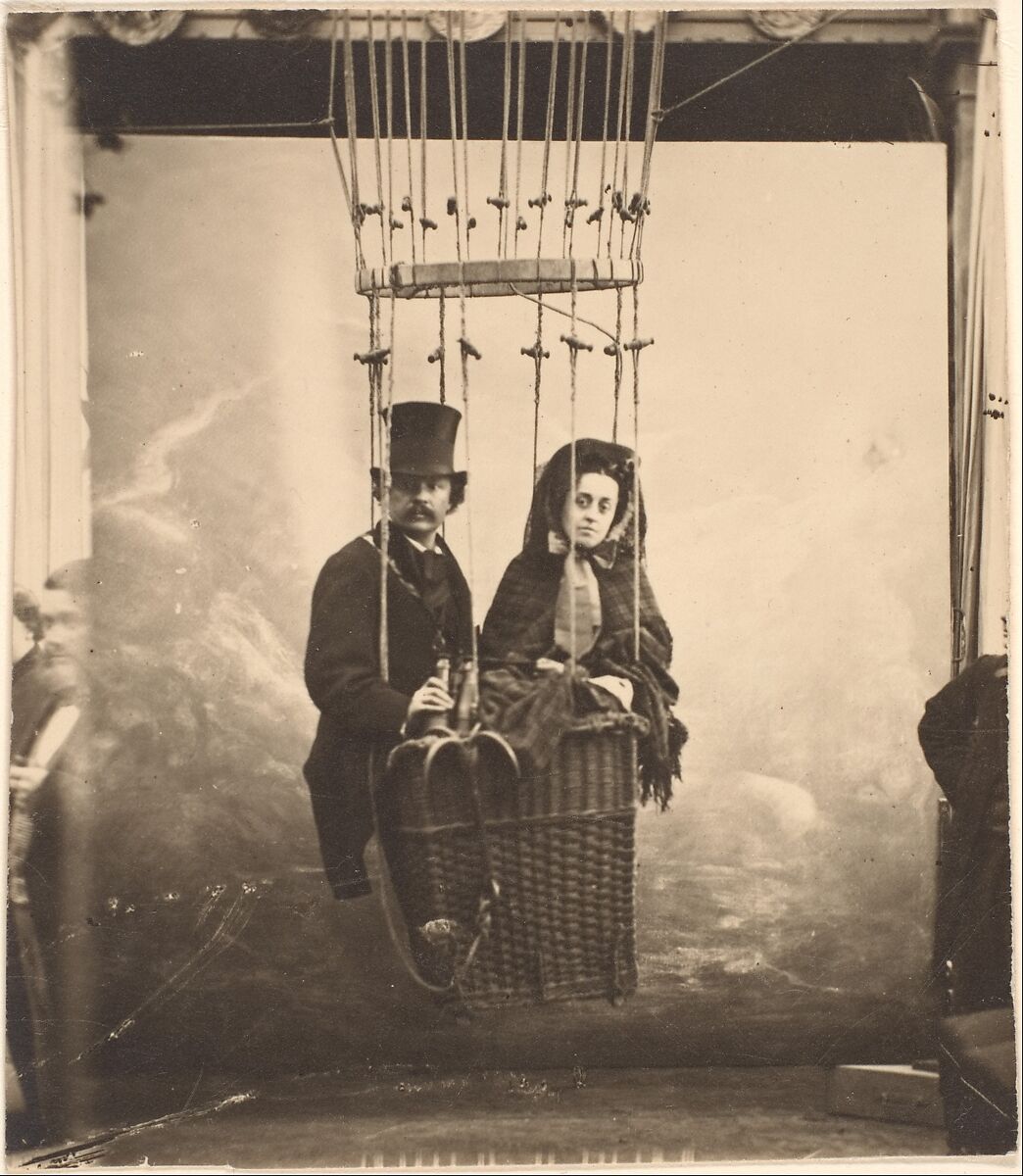 [Nadar with His Wife, Ernestine, in a Balloon], Nadar (French, Paris 1820–1910 Paris), Gelatin silver print from glass negative 