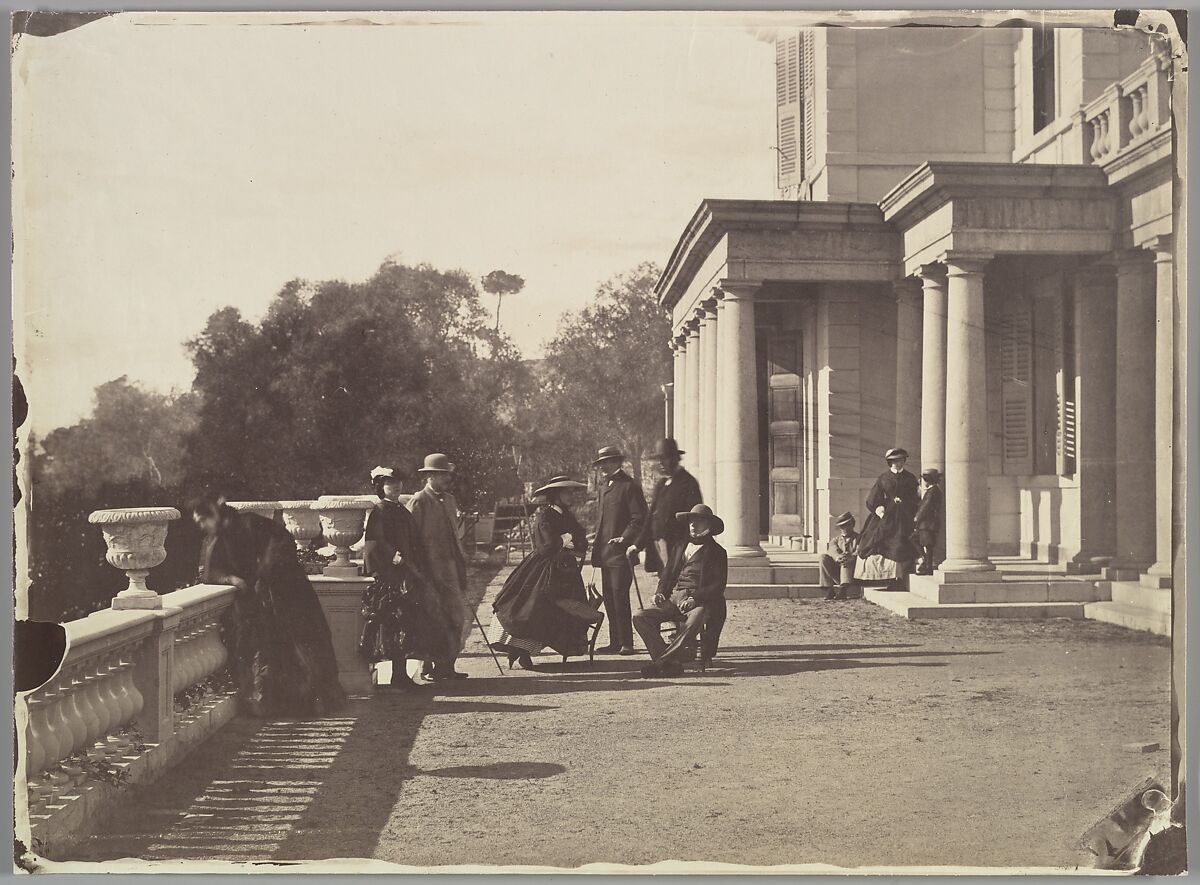[Lord Brougham and his Family, Cannes], Charles Nègre (French, 1820–1880), Albumen silver print from glass negative 