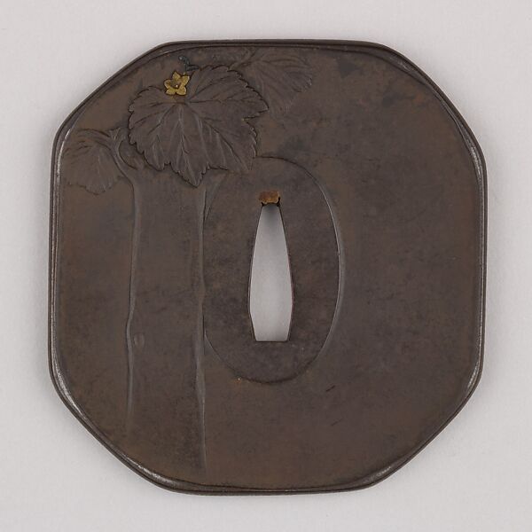 Sword Guard (Tsuba), Possibly iron, gold, copper, Japanese