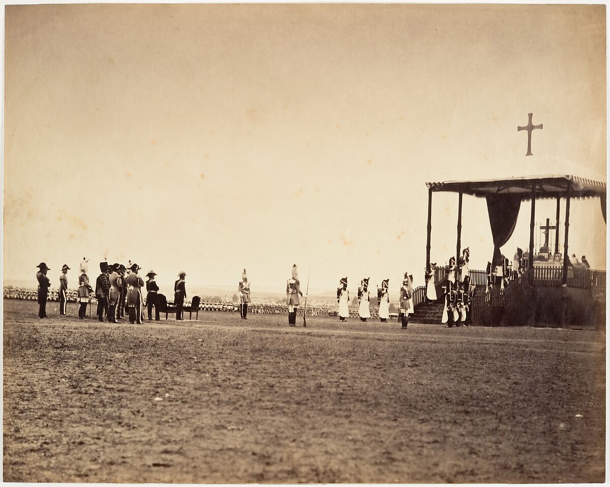 La Messe au Camp de Châlons, Gustave Le Gray (French, 1820–1884), Albumen silver print from glass negative 