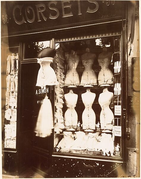 Boulevard de Strasbourg, Corsets, Paris, Eugène Atget  French, Gelatin silver print from glass negative