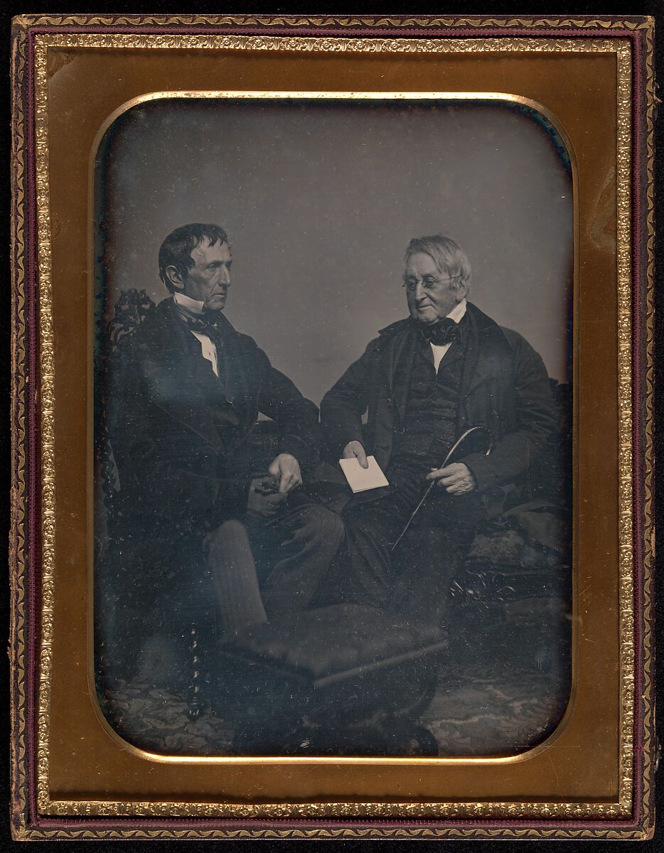 [Two Elderly Men Conversing], John Adams Whipple (American, Cambridge, Massachusetts 1822–1891 Grafton, Massachusetts), Daguerreotype 
